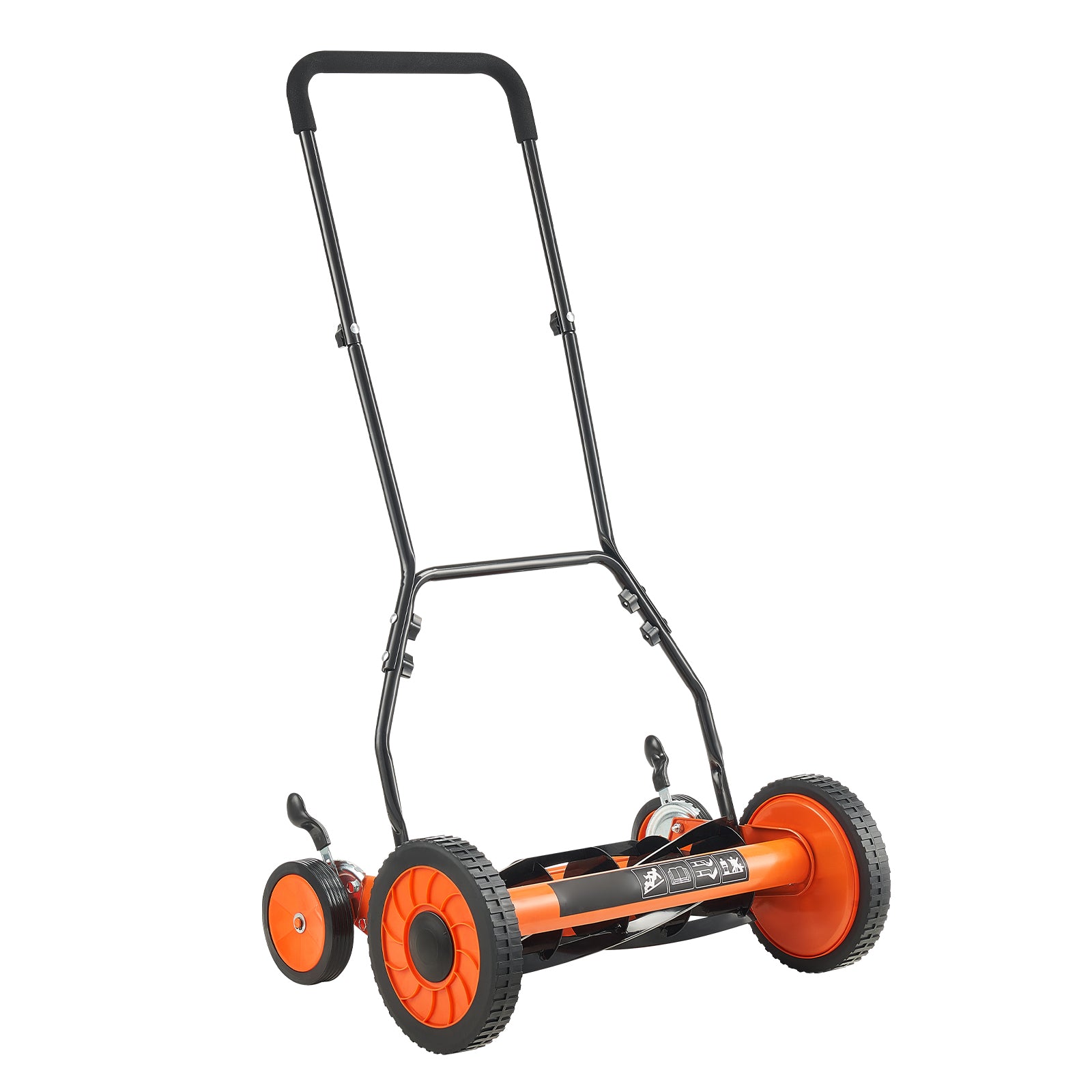 18" Manual Push Reel Lawn Mower 5-Blade Adjustable Height Grass Catcher 4 Wheels
