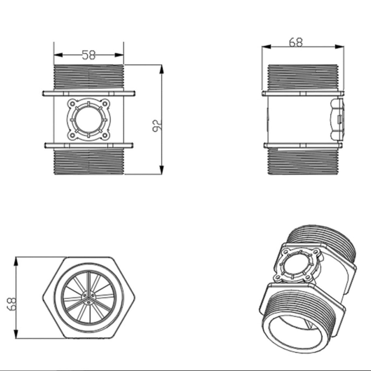 DN50 DN40 Water Flow Sensor - HomeDIYer