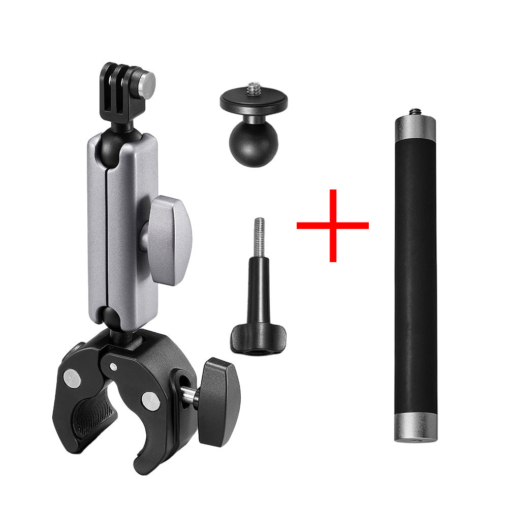 Bike and Motorcycle Handlebar Mount for GoPro DJI Insta360 Action Cameras, Aluminum Alloy Clamp with Optional 15cm Extension Rod