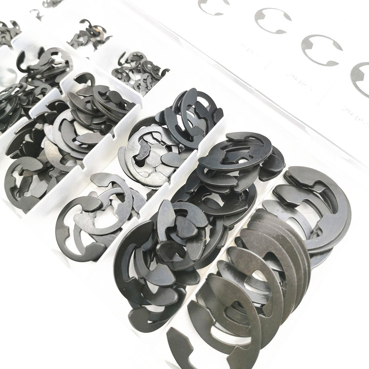 300Pcs E Clips C CIRCLIPS Carbon Steel Retaining Ring Assorted Kit 2 - 22mm Black - HomeDIYer