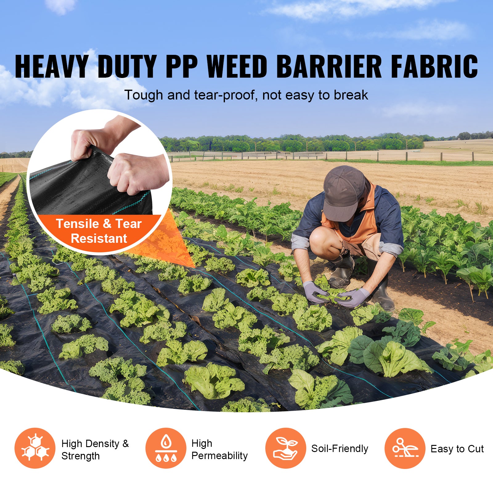 5ft x 250ft Premium Heavy‑Duty Woven Weed Barrier Landscape Fabric — 5oz Geotextile Under Gravel Black
