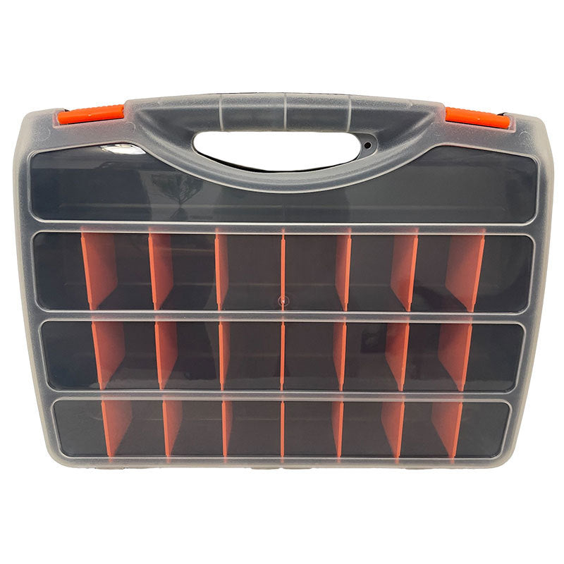 Tragbarer Werkzeugkasten aus Kunststoff mit mehreren Fächern und herausnehmbaren Trennwänden, dickwandiges Design, großes Fassungsvermögen zur Aufbewahrung von Schraubenzubehör