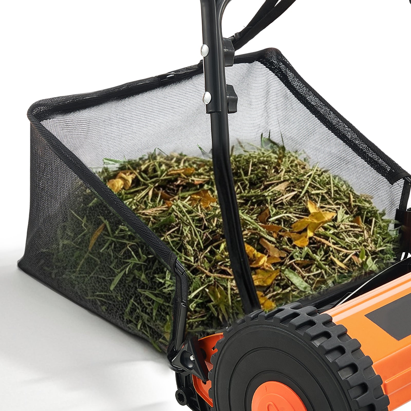 14" Manual Push Reel Lawn Mower 5-Blade Adjustable Height Grass Catcher 2 Wheels