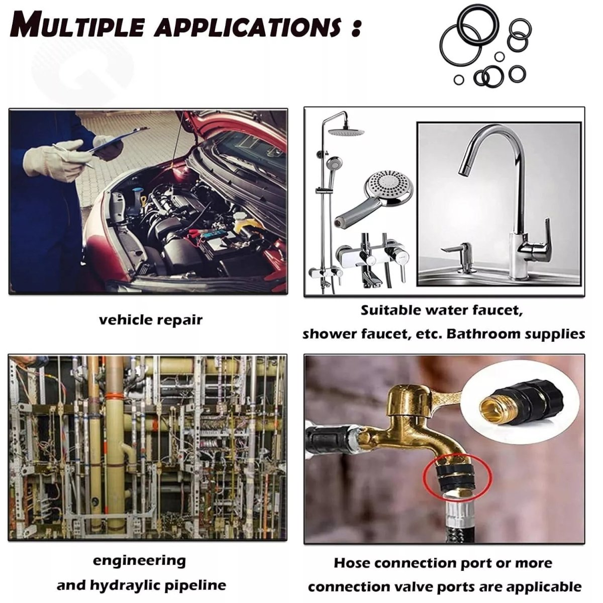 960Pcs Rubber O - Ring Assortment Set Gasket Automotive Tap Plumbing Seal SAE Kit - HomeDIYer