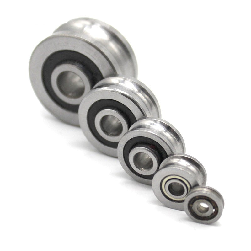 3-8mm Metal Pulley Wheel U/V Grooved Sealed Ball Bearings Rope Wire Guide Roller