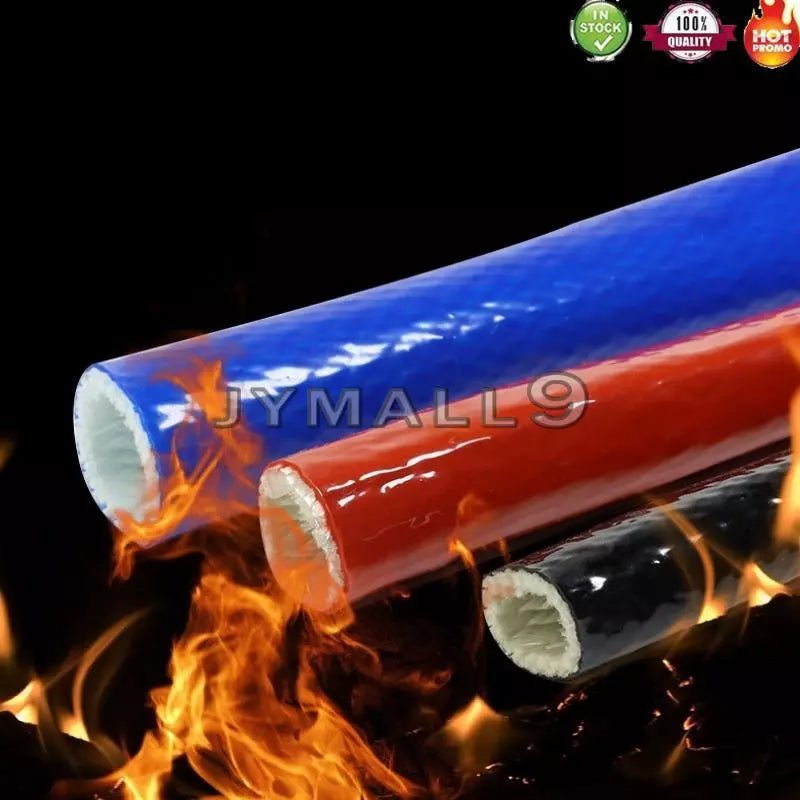 Heat Shield Fireproof Silicone Rubber Coated Braided Fiberglass Shielded Sleeve - HomeDIYer