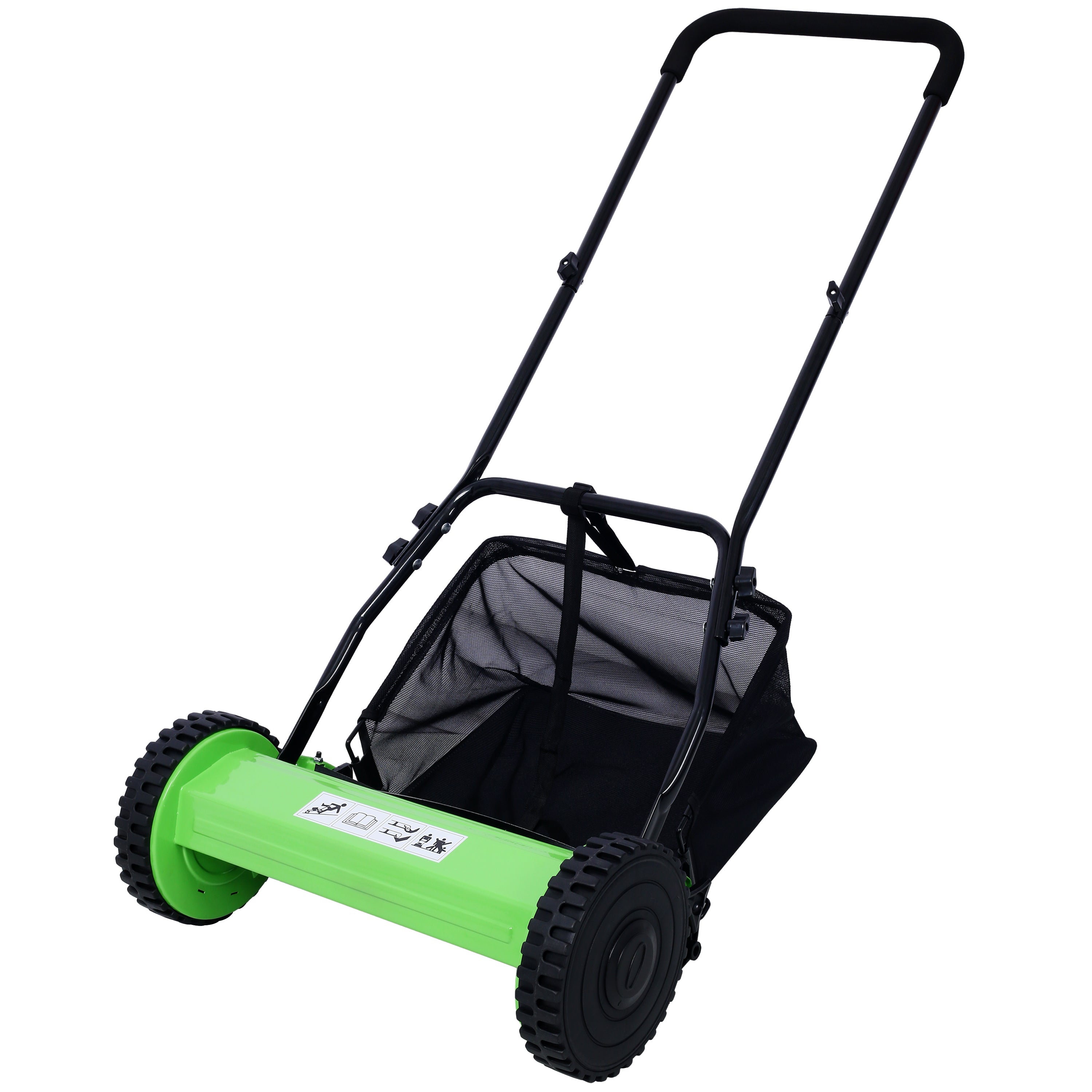 16-Inch 5-Blade Push Reel Lawn Mower with Grass Catcher, BLUE COLOR