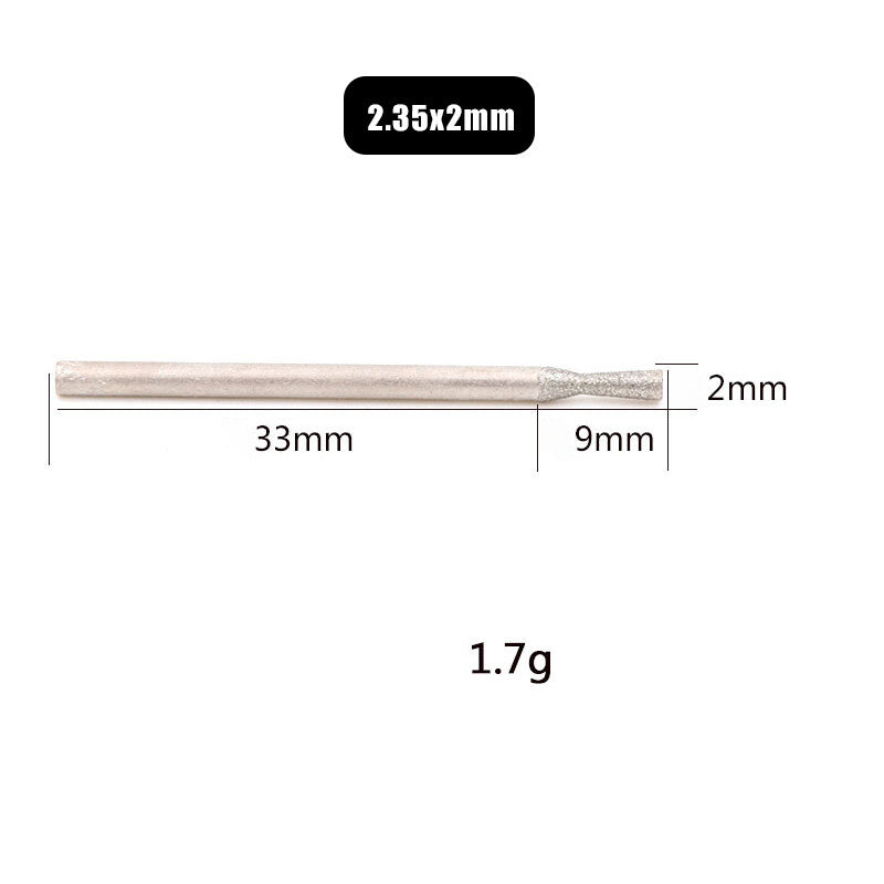 2.35/3mm Shank Diamond Grinding Head K5 Burr Bit Carving Engraving Polishing