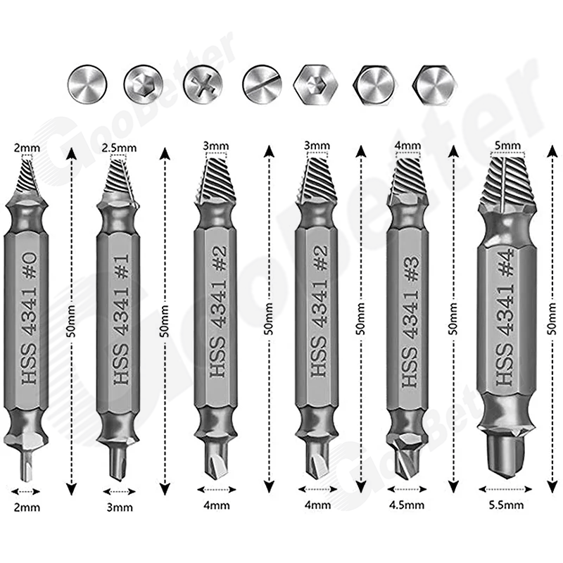 Screw Extractor 0 - 4 Set Damaged Screw Remover Tool Extractor - HomeDIYer
