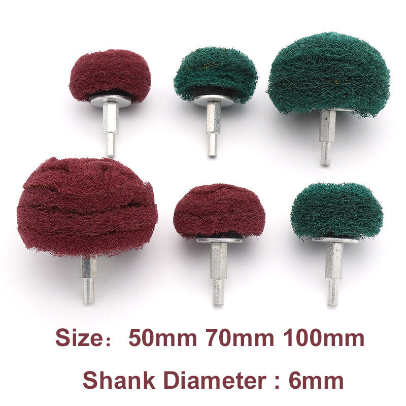 Nylon Fiber Wheel 6mm Shank Dia 50mm - 100mm Abrasive Buffing Polishing Wheel