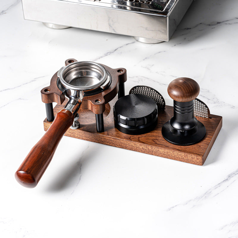 Universal Solid Wood Espresso Tamper Station & Dosing Mat (51-58mm)