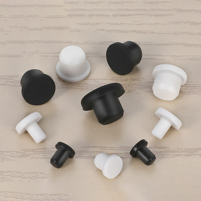 White Silicone Rubber Hole Plug Blanking End Cap Inserts Bung Solid Plugs 2.7mm~14mm
