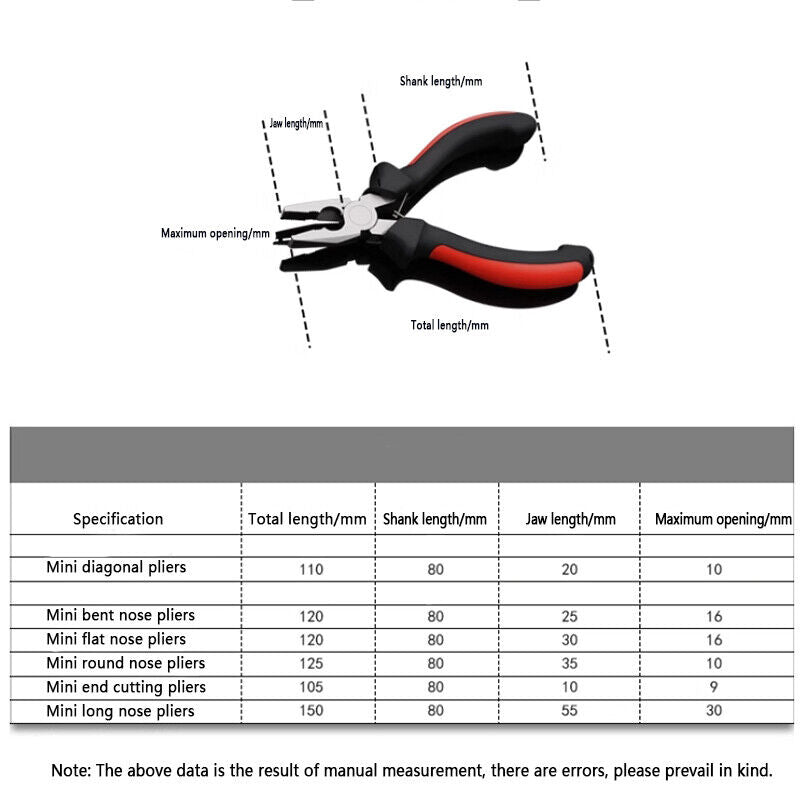 Mini Steel Pliers Small Detail Craft Wiring Wire Bead Precise Model Making Flat - HomeDIYer