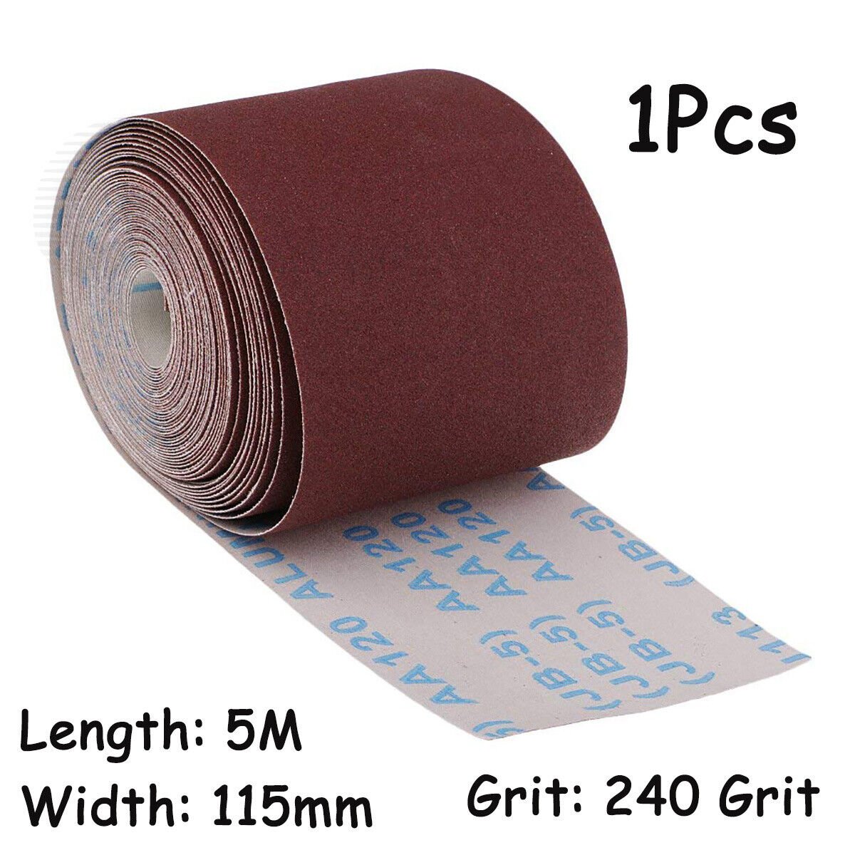 5m Aluminium Oxide Sanding Roll 240 Grit Polishing Sandpaper Grinding Abrasive - HomeDIYer