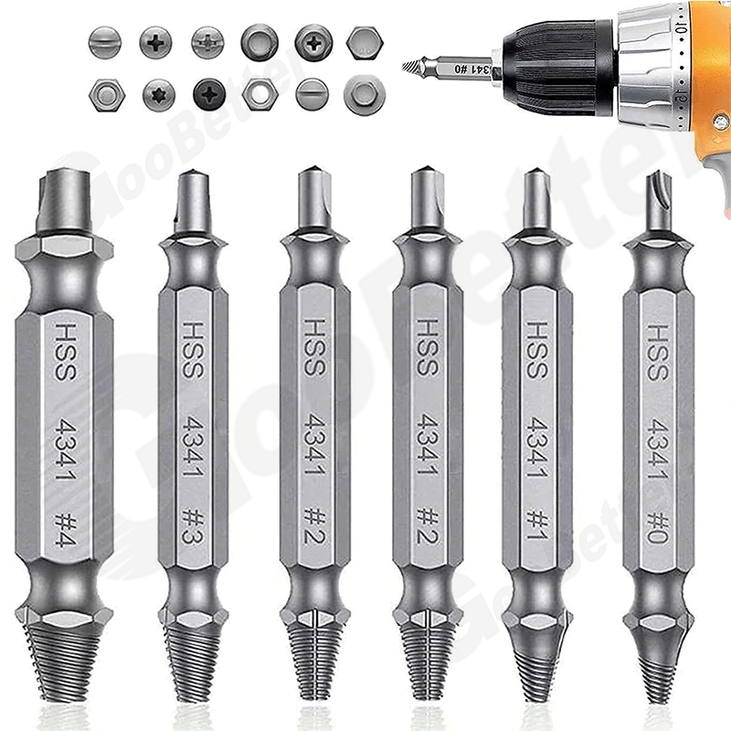 Screw Extractor 0 - 4 Set Damaged Screw Remover Tool Extractor - HomeDIYer