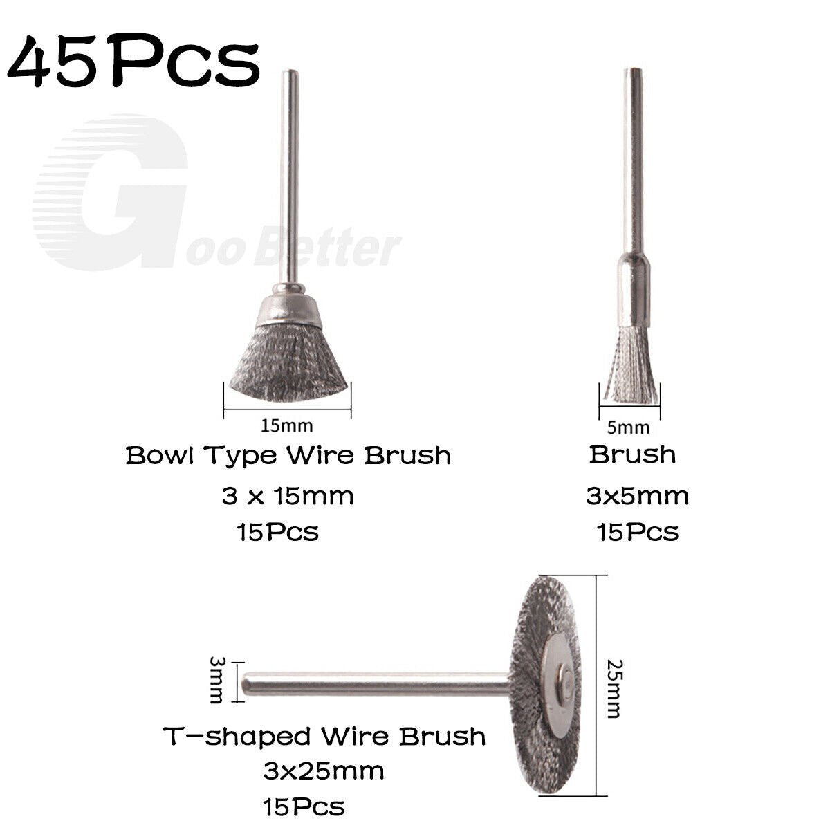 45x Wire Brush Set Disc Brush Wire Brush Wheel Brush For Dremel Sanders - HomeDIYer
