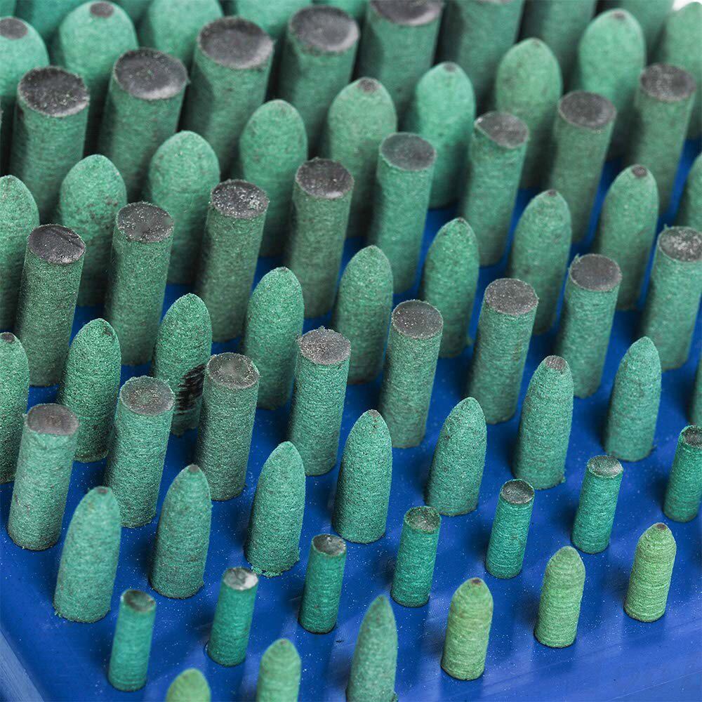 100pcs Rubber Grinding Head Polishing Burr Bit Mounted Kit For Dremel 1/8'' Shank - HomeDIYer