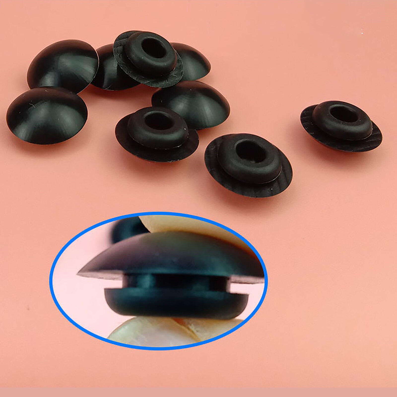 White/Black Snap-on Hole Plugs Silicone Blanking End Caps Pipe Tube Plug 9.5mm