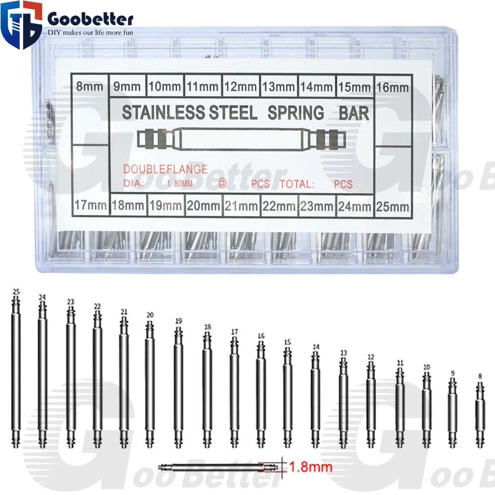 270pcs spring bars 8 - 25mm stainless steel spring pins watch pins 1.8 mm watch repair - HomeDIYer