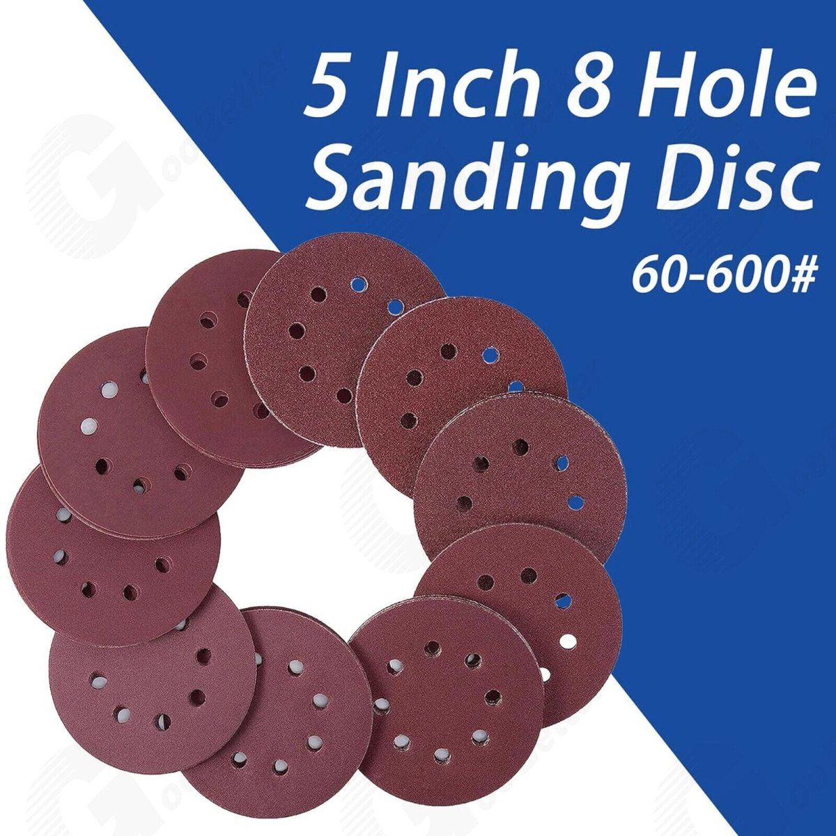 150pcs 5 Inch 8 Hole Dustless Hook and Loop Sanding Disc Sander Round Sandpaper - HomeDIYer