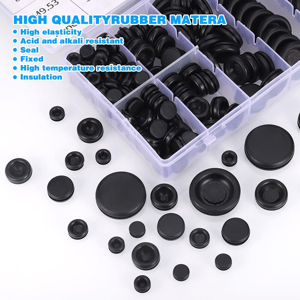 170 x Rubber grommet set blind plug rubber plug sealing cap body plug - HomeDIYer