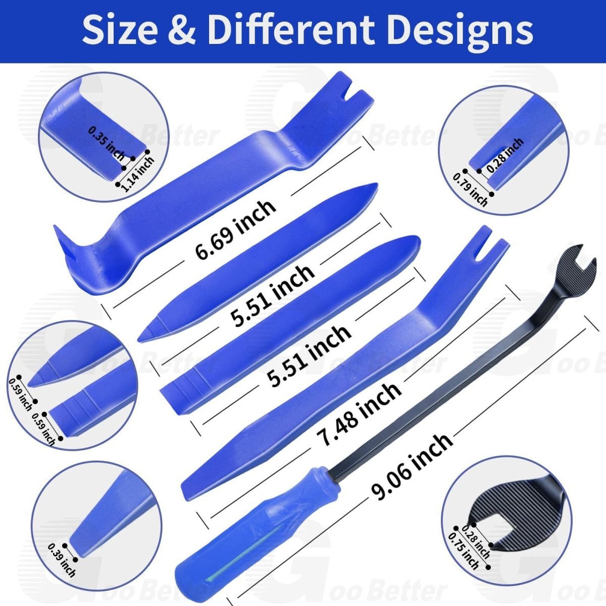 5Pcs Car Trim Removal Tool Kit Pry Bar Panel Door Interior Clip Hand Tools Set - HomeDIYer