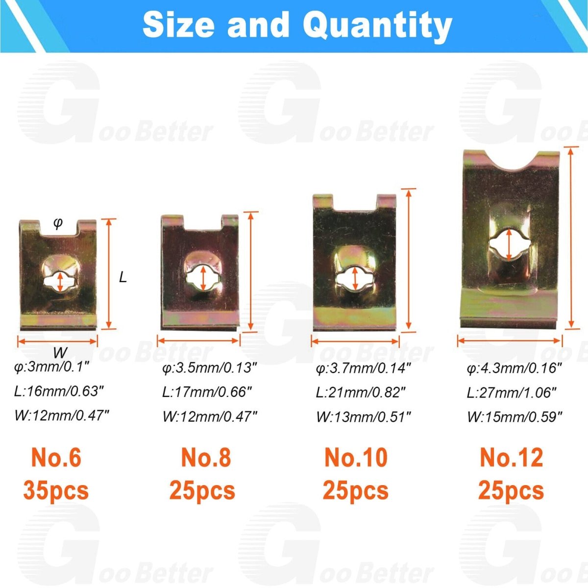 110Pc Auto Car U Type Nut Clip Kit Fastener Replacement Dash Door Panel Interior - HomeDIYer