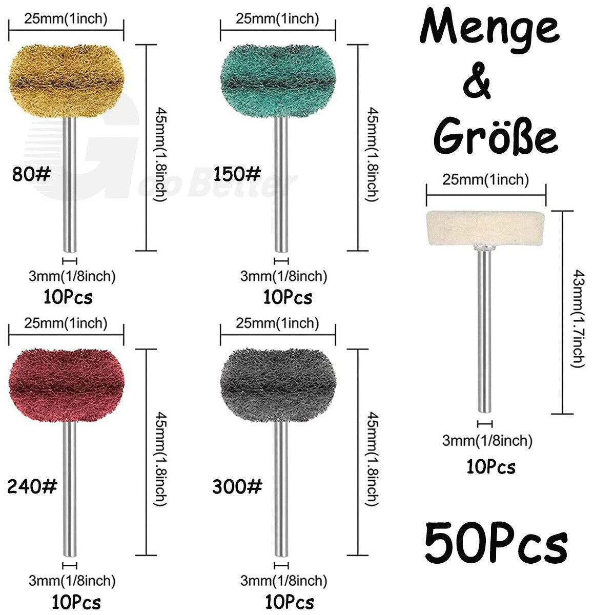 Dremel Polishing Wheels 25mm 50PCS | Professional Grinding & Buffing Set - HomeDIYer