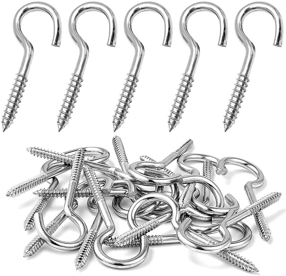 215pcs screw hooks hook screw half round hook screw steel galvanized bent - HomeDIYer