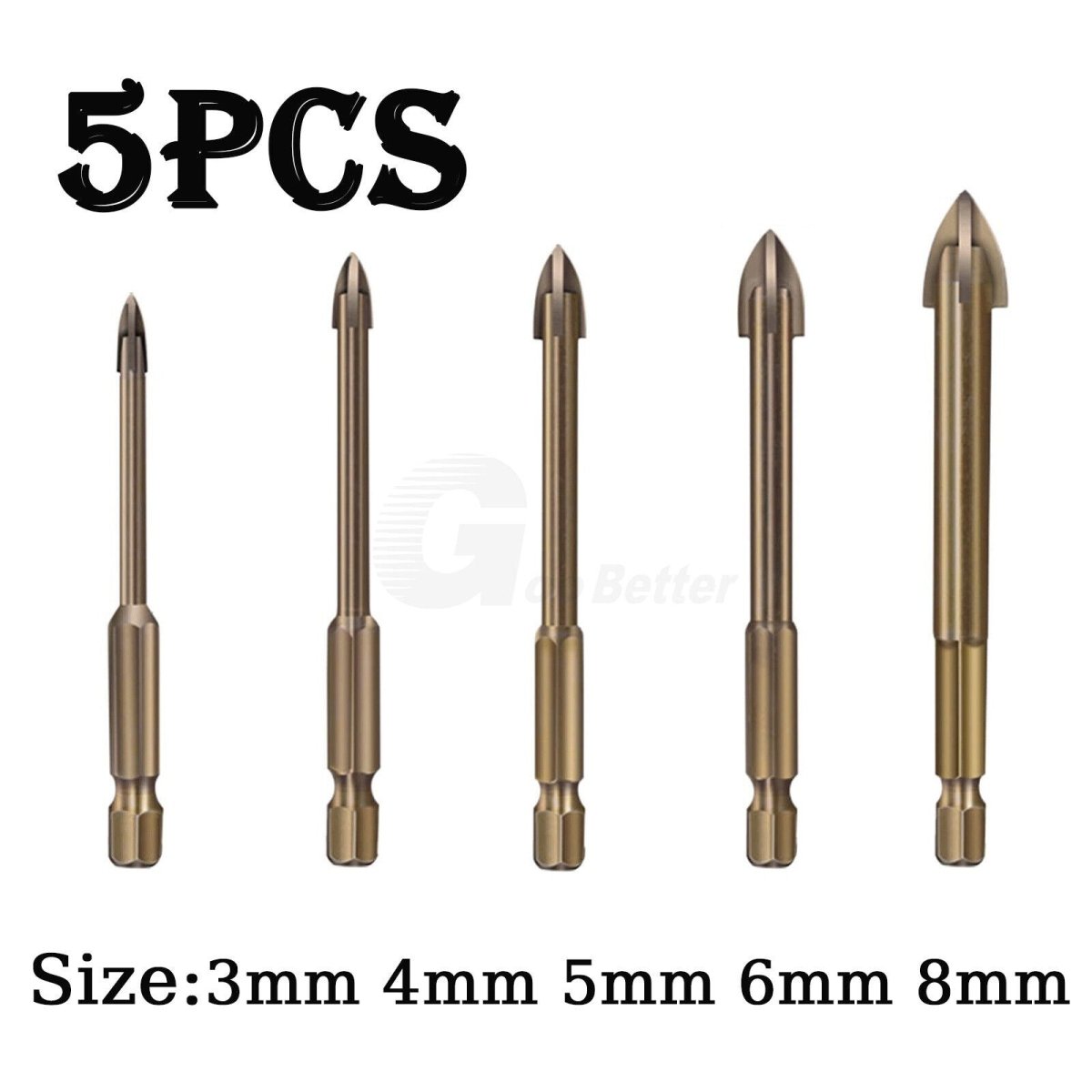 5 Efficient Universal Drilling Tool Cross Alloy Ceramic Triangle Drill Set 3 - 8mm - HomeDIYer