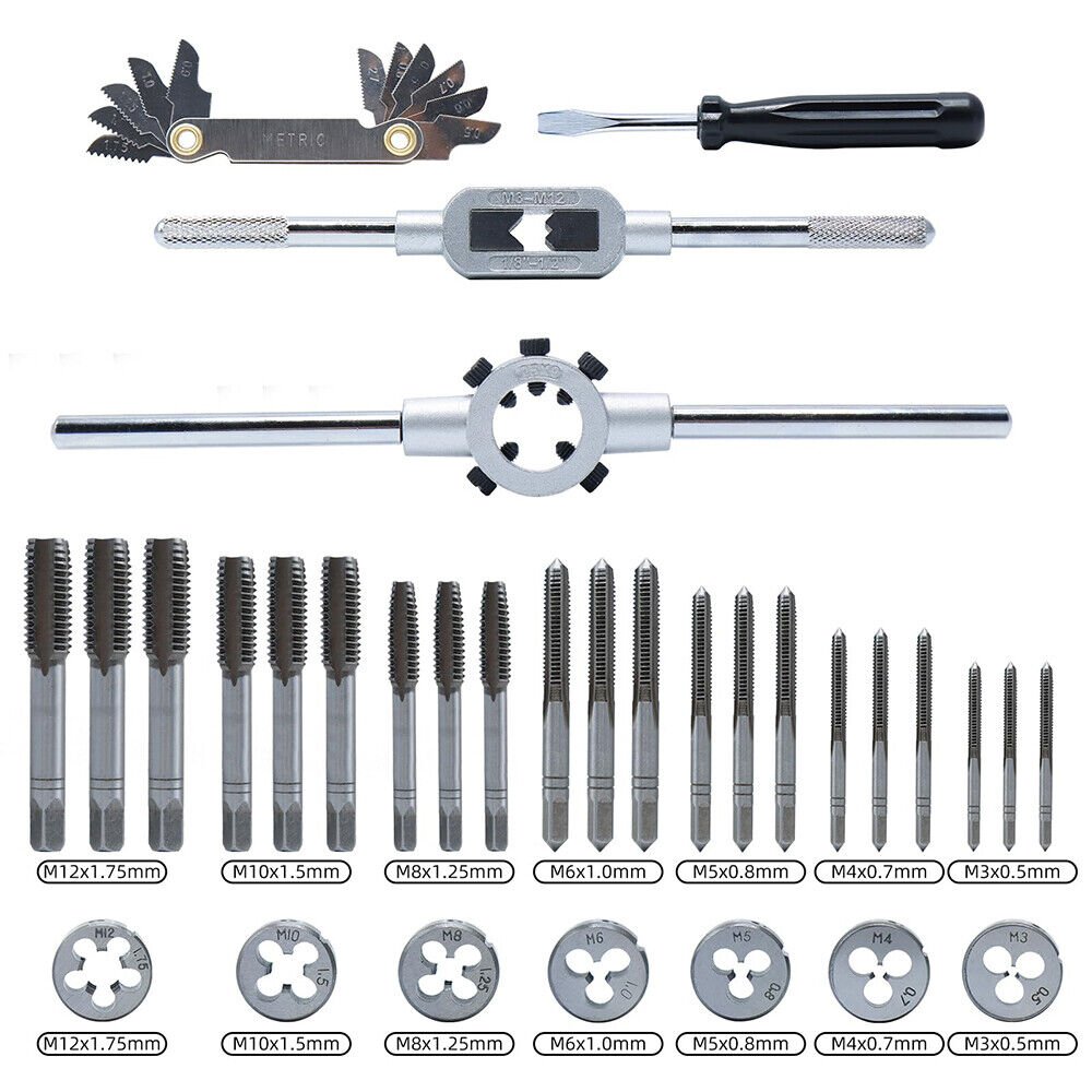Experience Unmatched Quality and Durability with the Metric Tap and Die Set - A Comprehensive 32 - Piece Tool Kit for Precision Threading and Rethreading - HomeDIYer