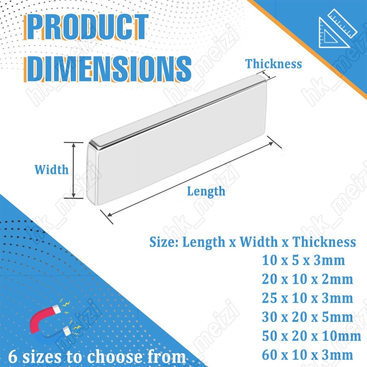 N52 Neodymium Bar/Rectangular Magnets Small/Large Magnets for DIY Craft Fridg - HomeDIYer