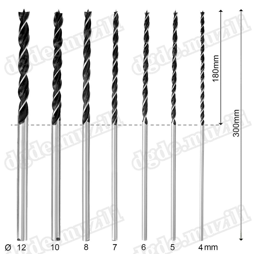 7PCS wood drill bit set Wood twist drill with center point Ø 4 - 12mm drill bit set - HomeDIYer
