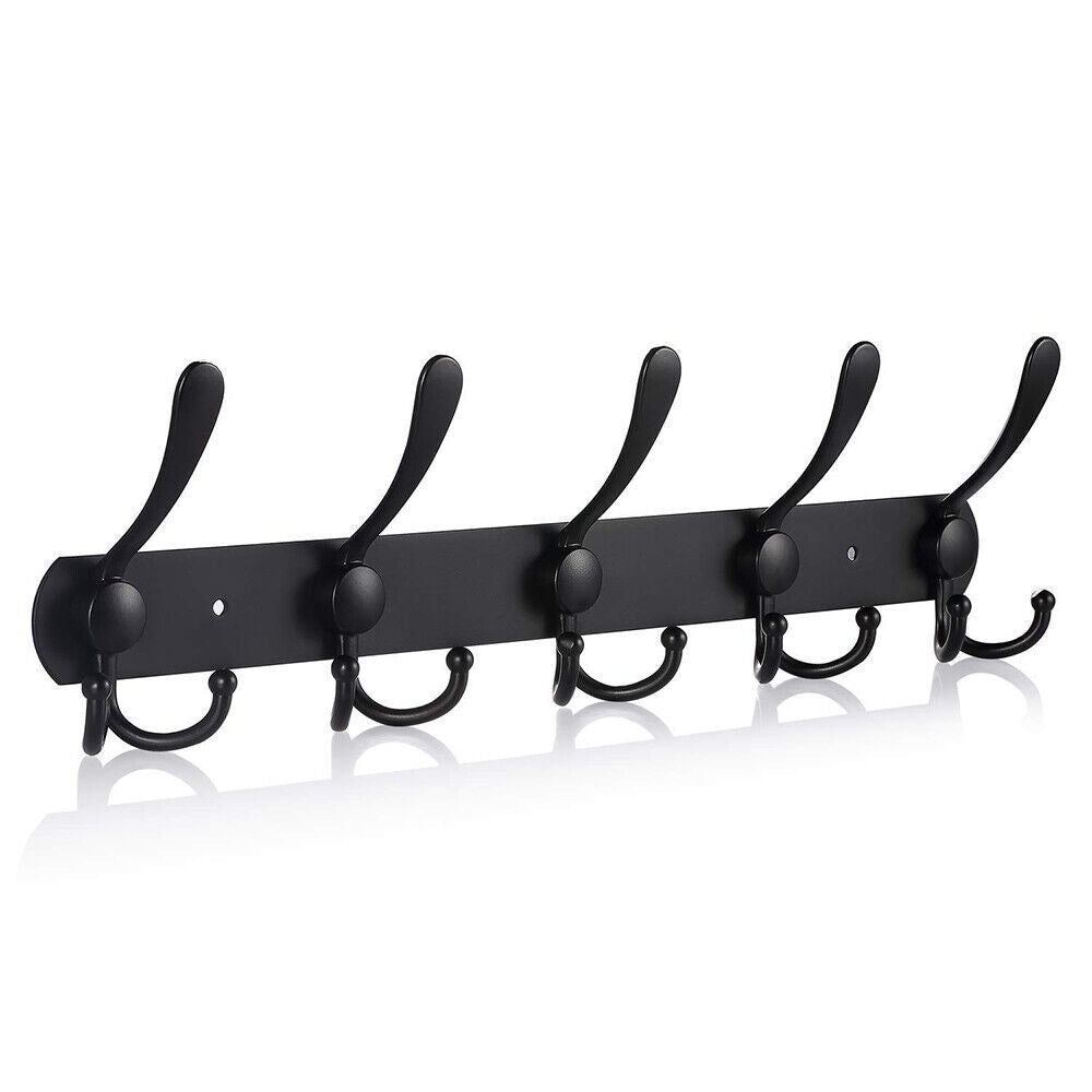 Hook rail coat hooks wall coat rack hooks stainless steel coat hooks black - HomeDIYer