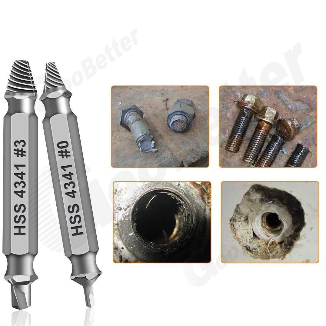 Screw Extractor 0 - 4 Set Damaged Screw Remover Tool Extractor - HomeDIYer