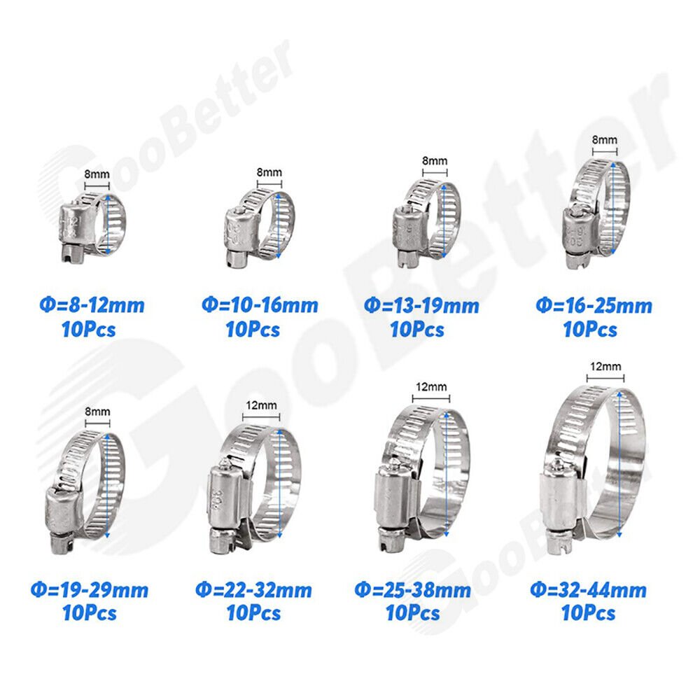 81 x hose clamps set hose ties pipe clamps stainless steel hose clamps - HomeDIYer