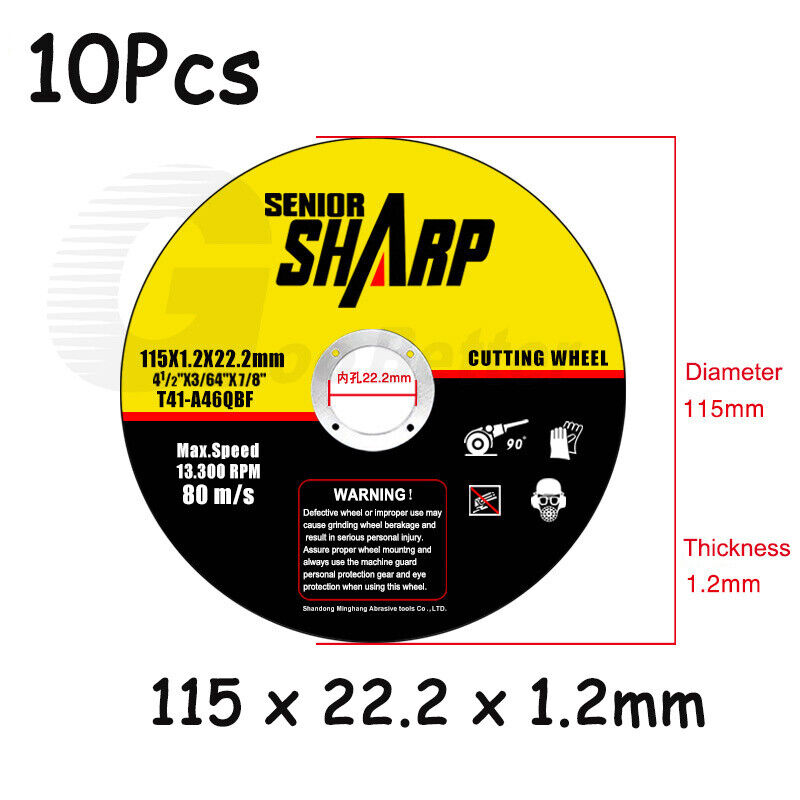 10Pcs Cutting Disc 115mm 4.5" Ultra Thin 1.2mm Metal Cutting Blade Angle Grinder