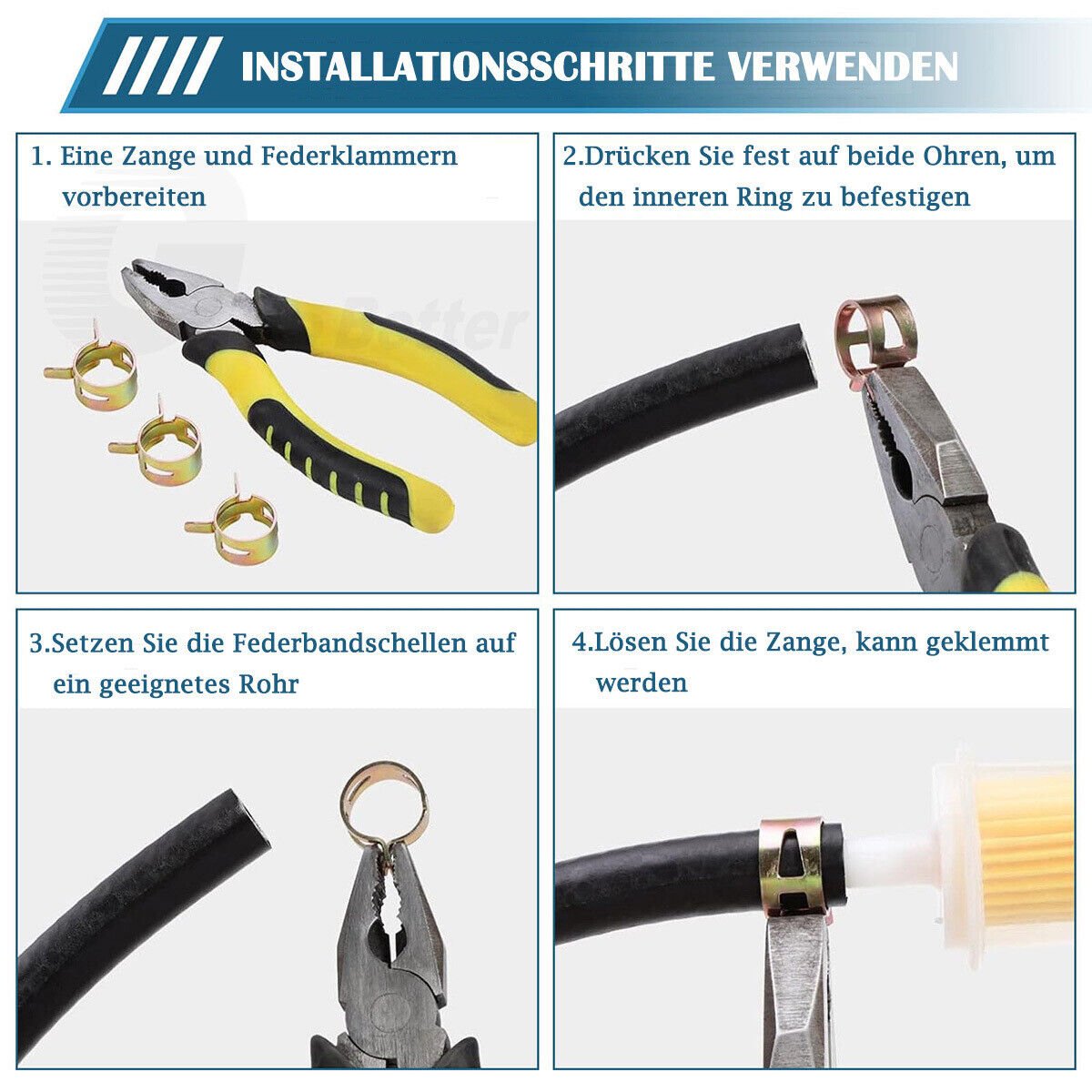 100x fuel hose hose clamp 6 - 22mm fuel line clamp set - HomeDIYer