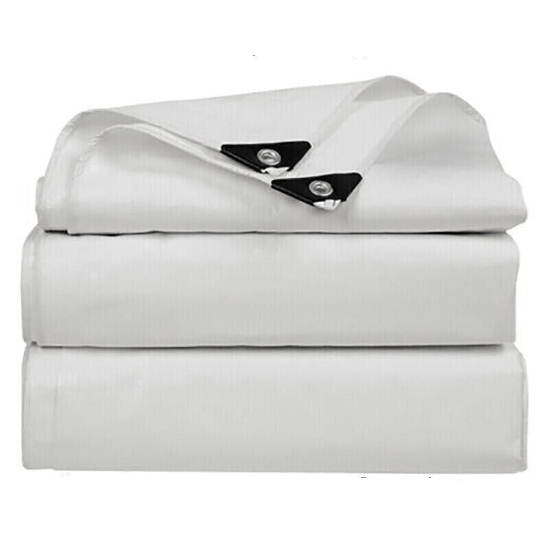 Heavy Duty Waterproof Tarpaulin Tarp Camping Tent Ground Cover Sheet ( White ) - HomeDIYer