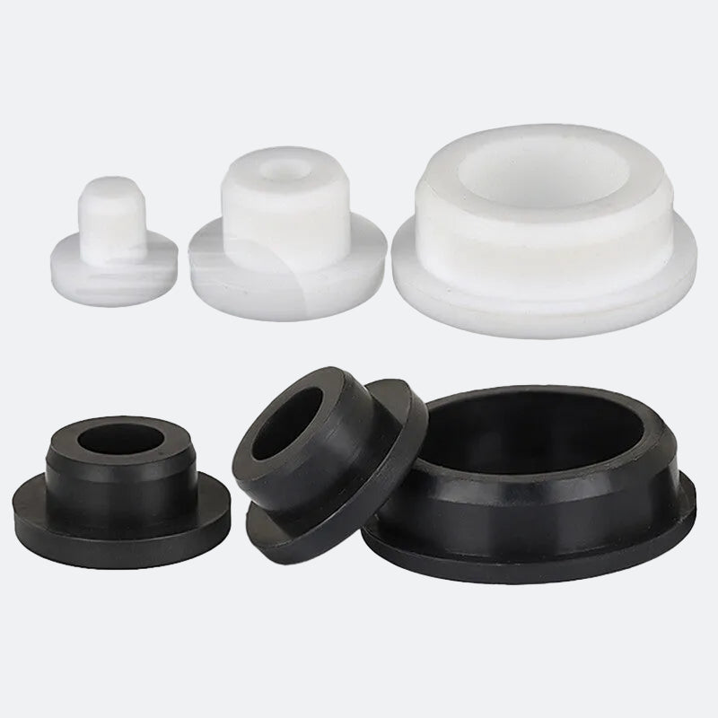 White Snap-On Hole Plug Silicone Rubber Blanking Seal Bung Pipe Tube (2.5mm-60.6mm)