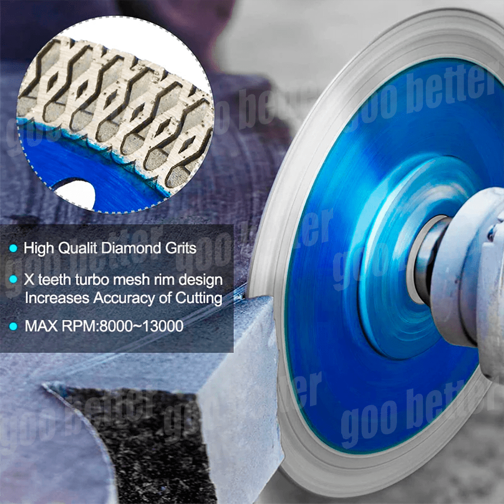 105/115/125MM Turbo Diamond Saw Blade Tile Cutting Disc 3 Size Angle Grinder - HomeDIYer