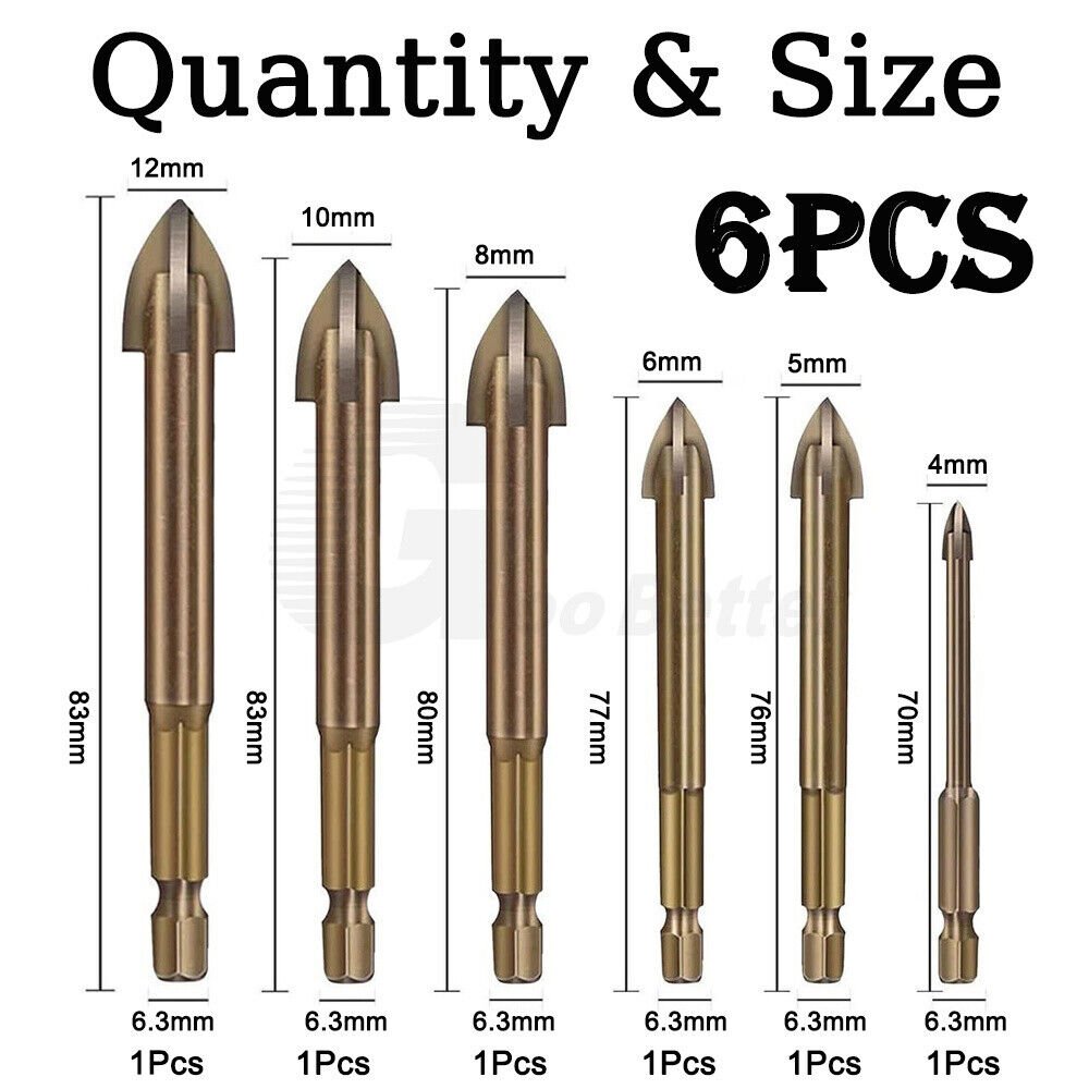 Ceramic Triangle Drill Set Cross Alloy 4 - 12mm Efficient Universal Drilling Tool - HomeDIYer