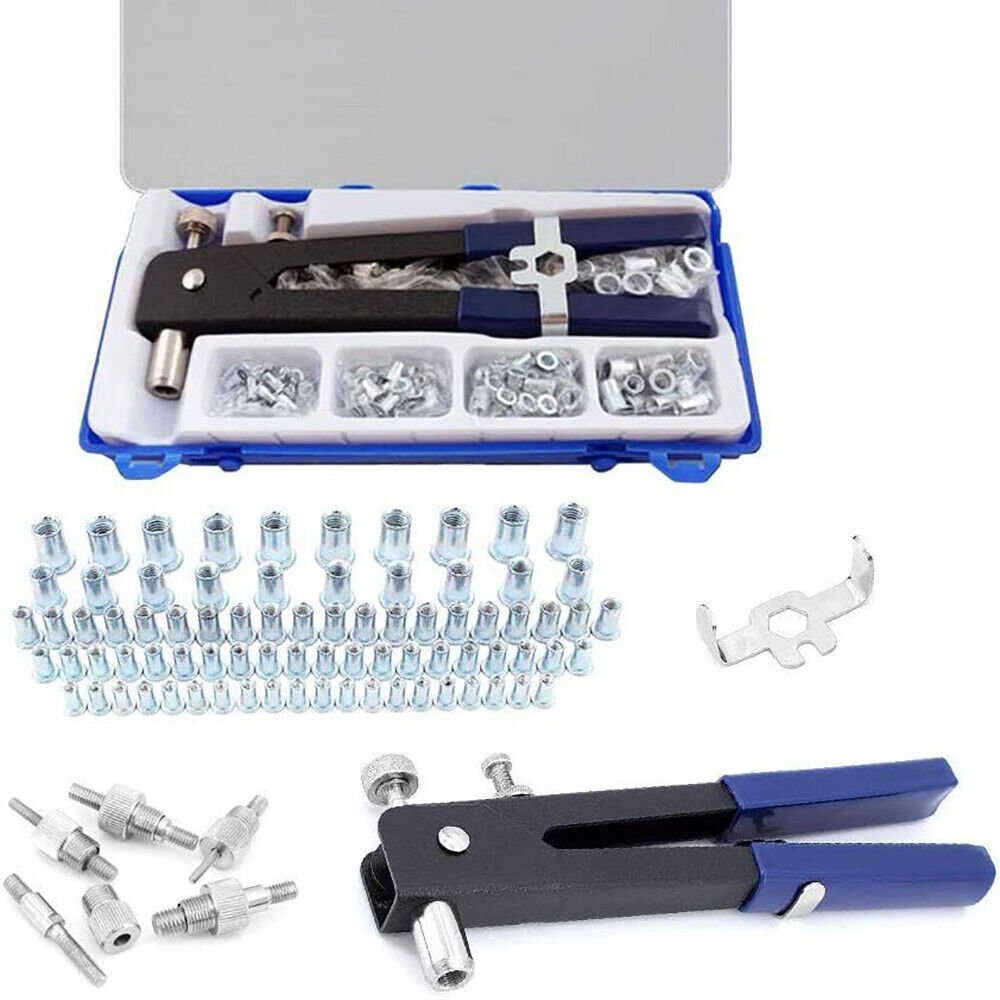 86PCS rivet nut pliers set M3 - M8 threaded rivet nuts with rivet pliers - HomeDIYer