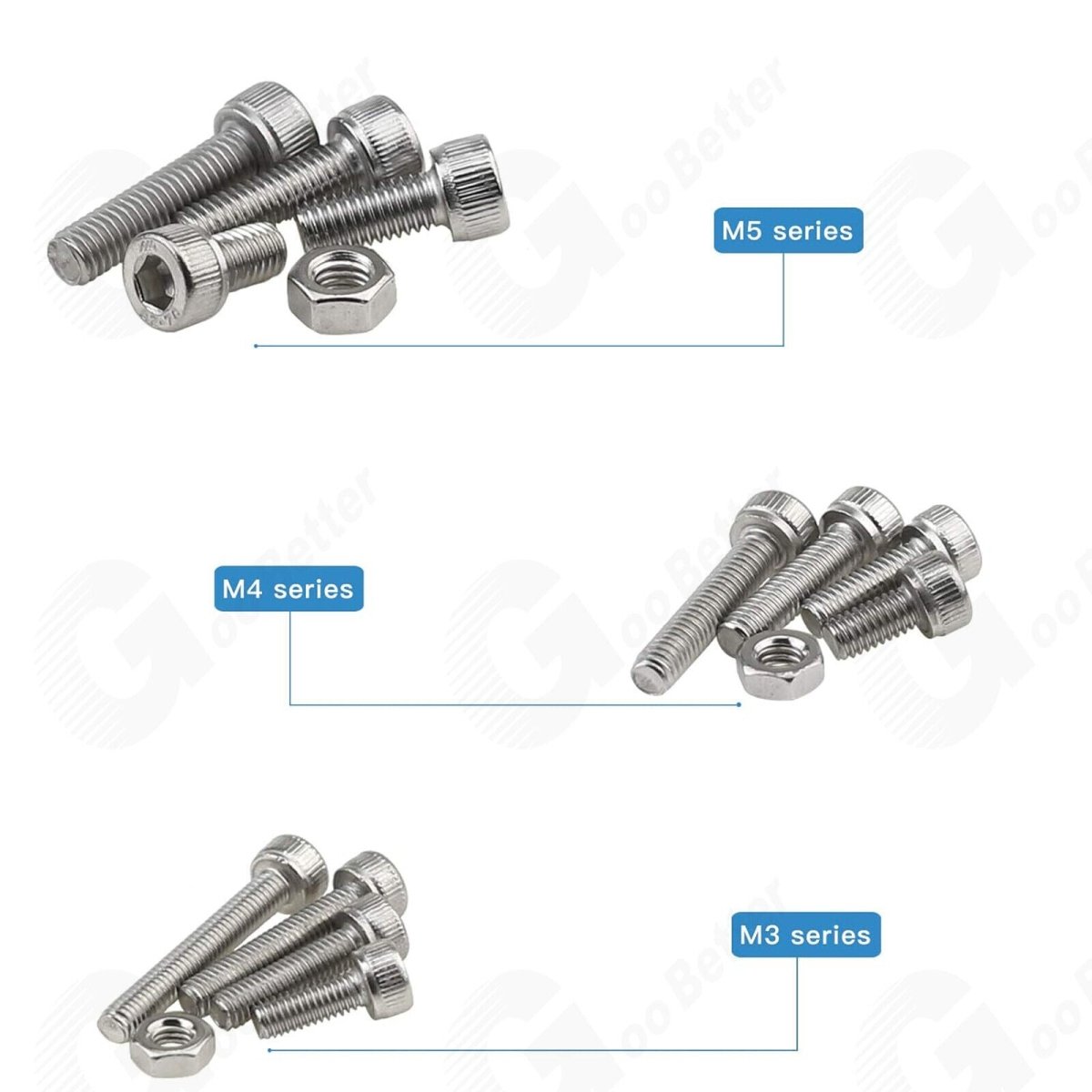 500 Pcs Allen Bolts and Nuts Assorted Set Button Head Hex Screws Stainless Steel - HomeDIYer