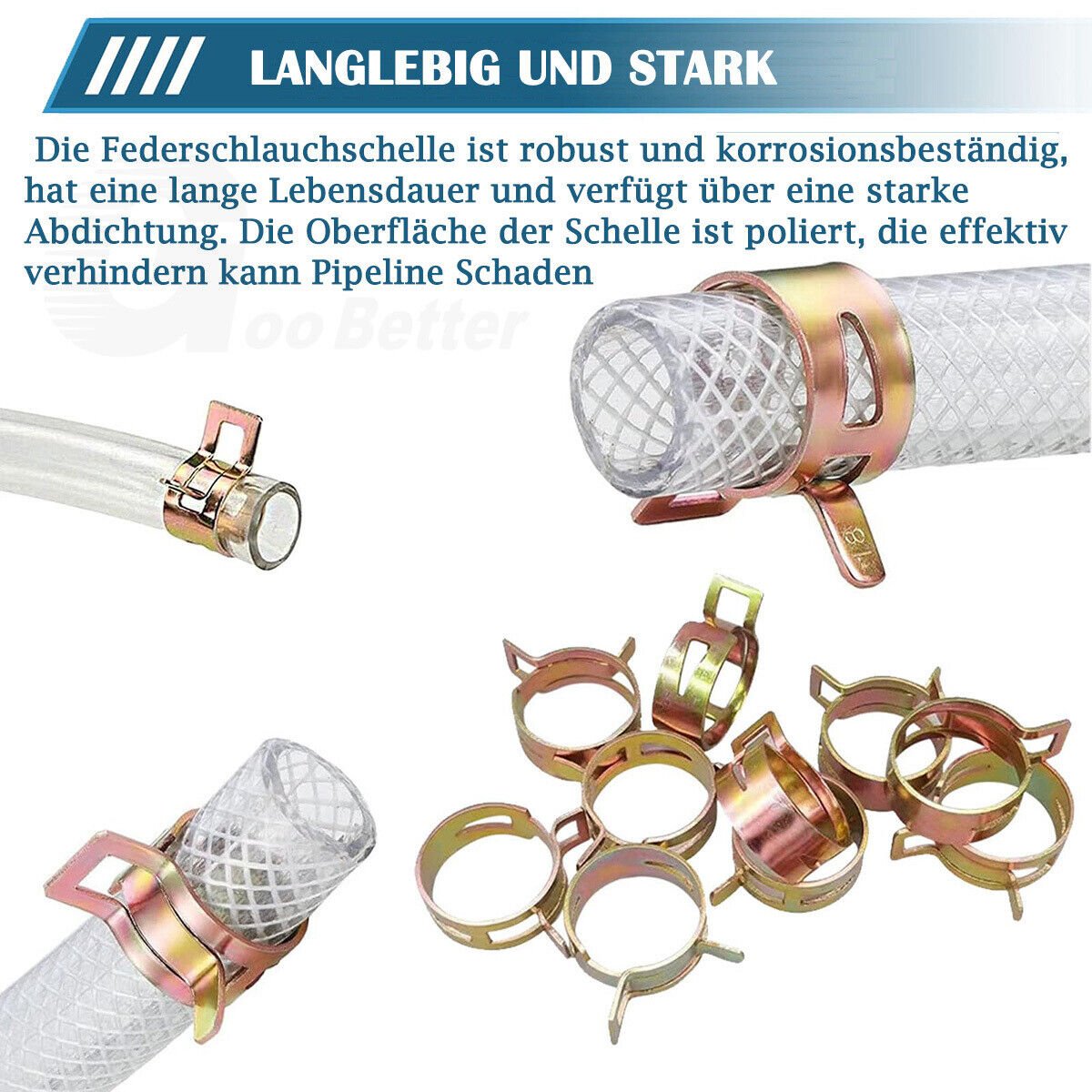 100x fuel hose hose clamp 6 - 22mm fuel line clamp set - HomeDIYer