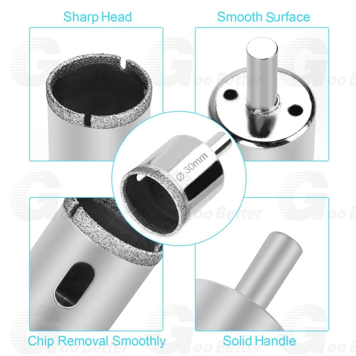 15Pcs Diamond Hole Saw Set Drill Bits Kit 3mm - 42mm Cutter For Glass Ceramic Tile - HomeDIYer