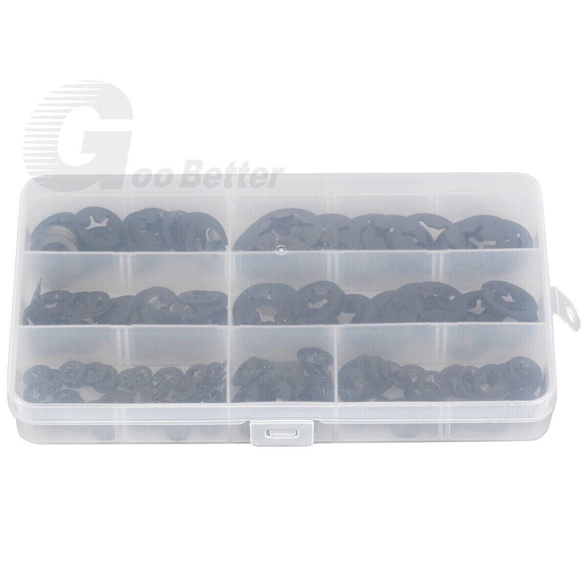 260Pcs Starlock Washers Push M3 - M12 On Lock Star Tooth Grab Fastener Clips Set - HomeDIYer