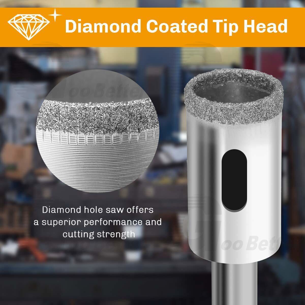 6mm - 32mm Diamond Hole Saw Kit Drill Bits Set Cutter Glass Ceramic Tile Porcelain - HomeDIYer