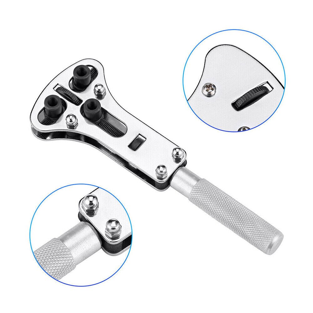 Watch Back Case Opener Screw Wrench Cover Remover Battery Change Repair Tool Kit - HomeDIYer