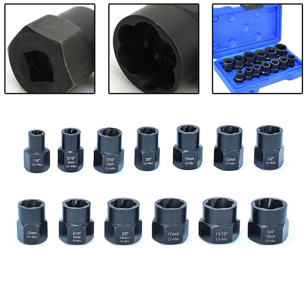 13PCS 3/8” screw extractor socket wrench set extractor link Extractor - HomeDIYer